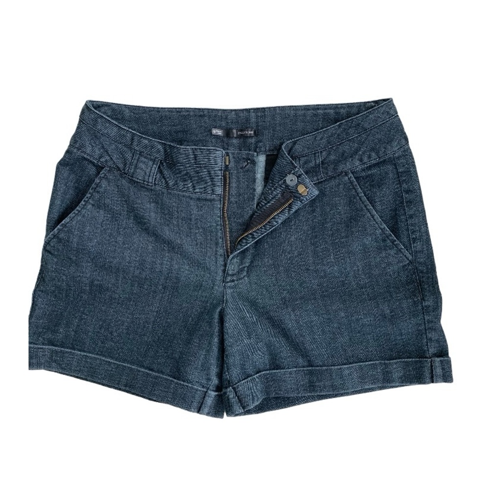 MAURICES Ladies Soft Blue Denim Shorts Cuff Hem Pockets Belt Loop Junior SIZE 13